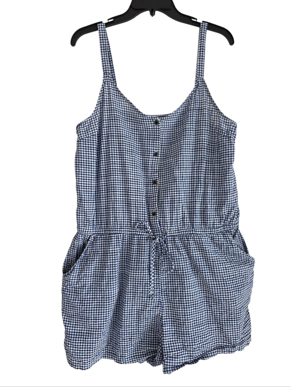 Old Navy Women's Romper Plaid Blue White Size Large